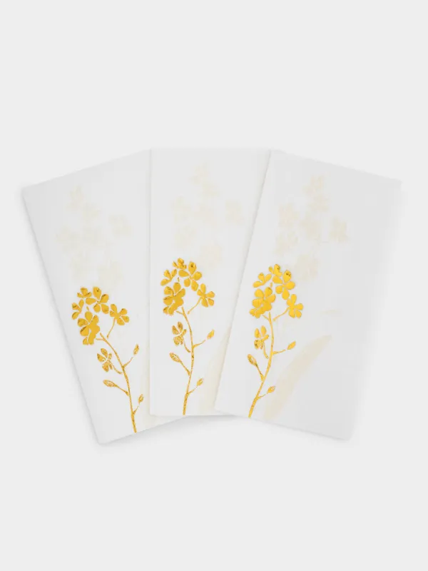 Paper napkins, 33x33 cm, 20 pcs, rectangular, white, Golden leaves, Print, image-2