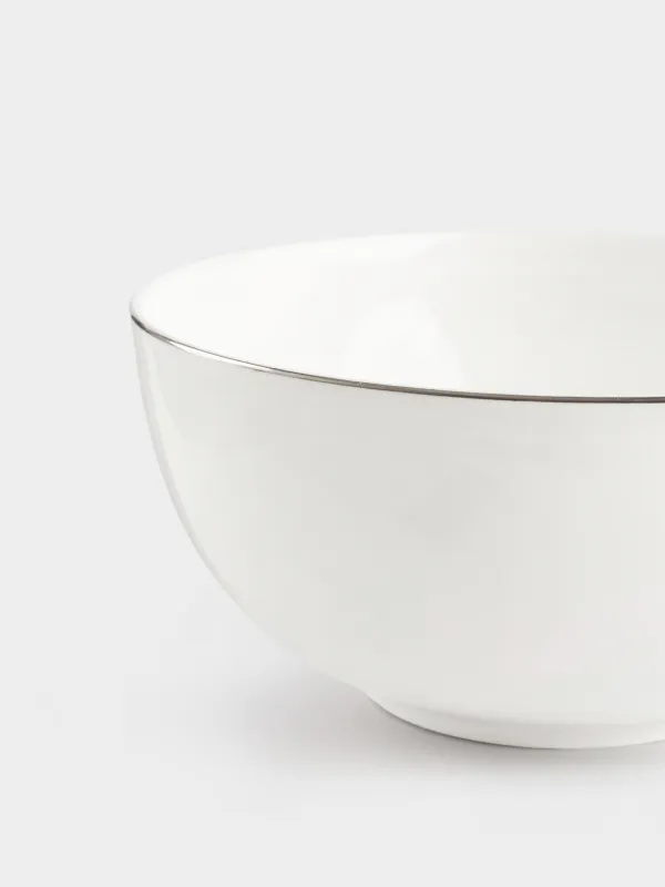 Salad bowl, 15x7 cm, 700 ml, porcelain F, white, Ideal silver, image-2