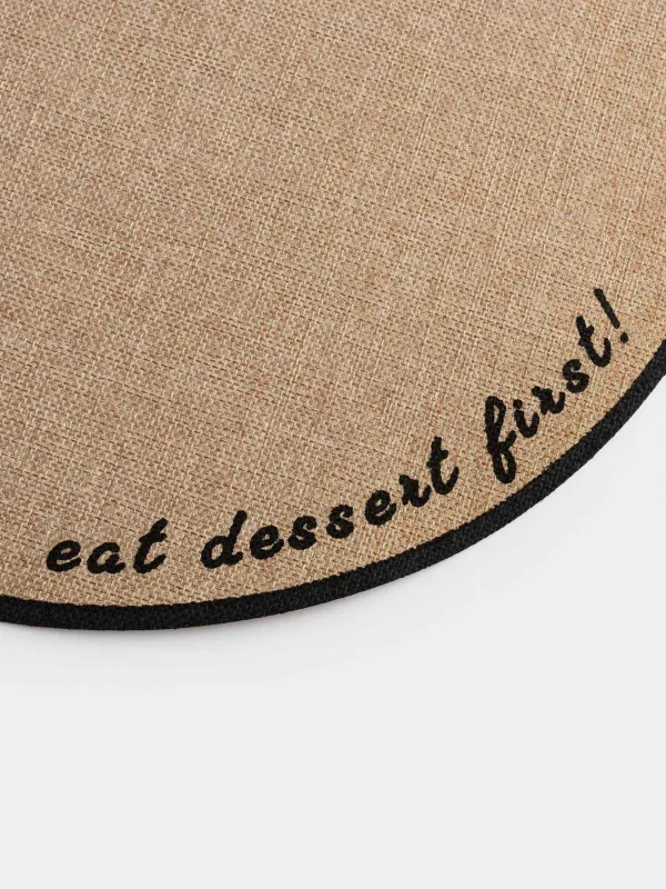 Placemat, 38 cm, polyester, round, sand, Outline, image-3