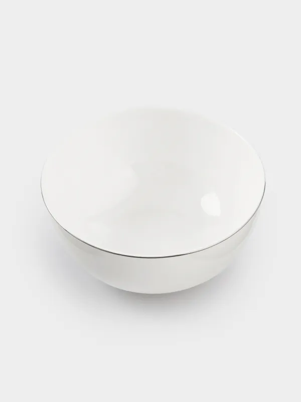 Salad bowl, 18x9 cm, 1 l, porcelain F, white, Ideal silver, image-3