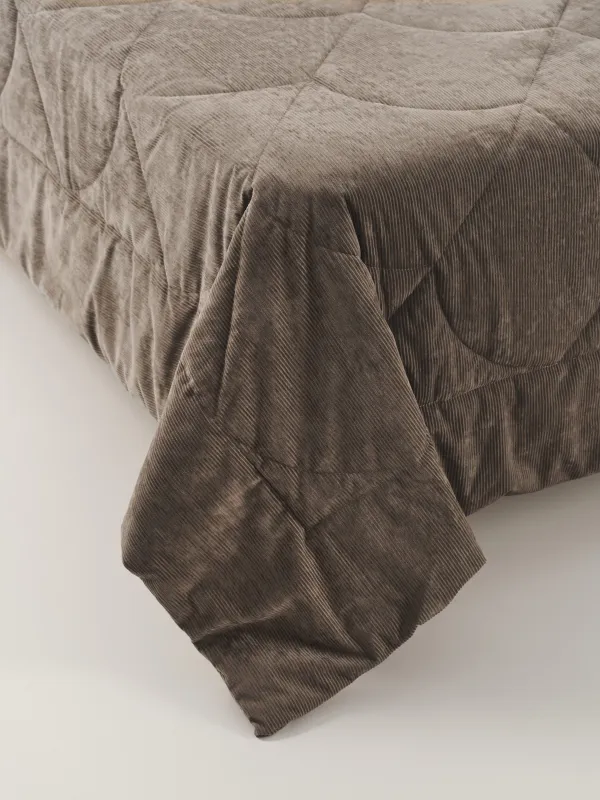 Bedspread, 220x240 cm, quilted velvet/microfiber, sand, Stripes, Stitch velvet, image-5