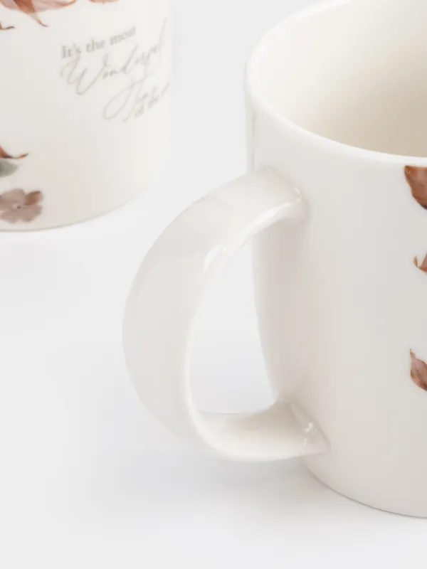 Mug, 360 ml, 4 pcs, porcelain N, Autumn flowers, Refined floral, image-2