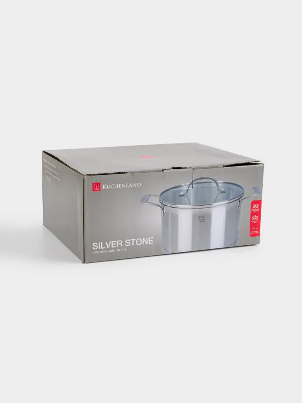 Pot with Lid, 22 cm, 4 l, Silver Stone, image-6