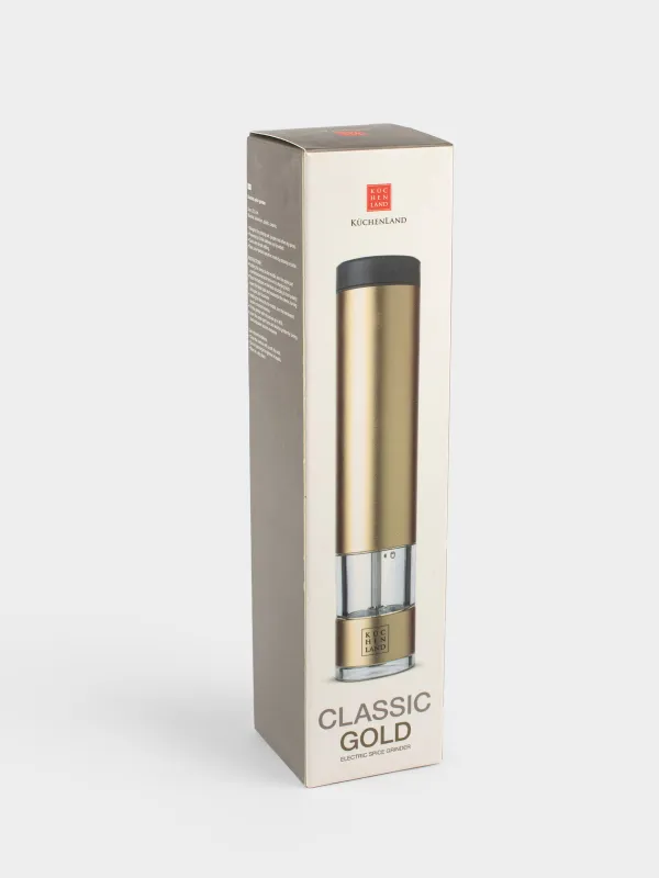 Spice mill, 22 cm, Electric, metal / plastic, LED W, Golden, Piquant, image-4