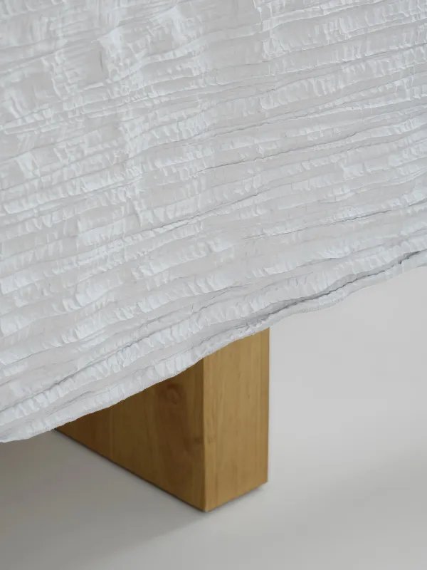 Tablecloth, 160x160 cm, polyester, Light gray, Crumpled effect, Dented, image-6