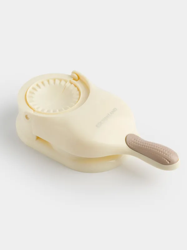 Dumpling mold, 25x10 cm, 2 in 1, with handle, plastic, beige, Bakery, image-1