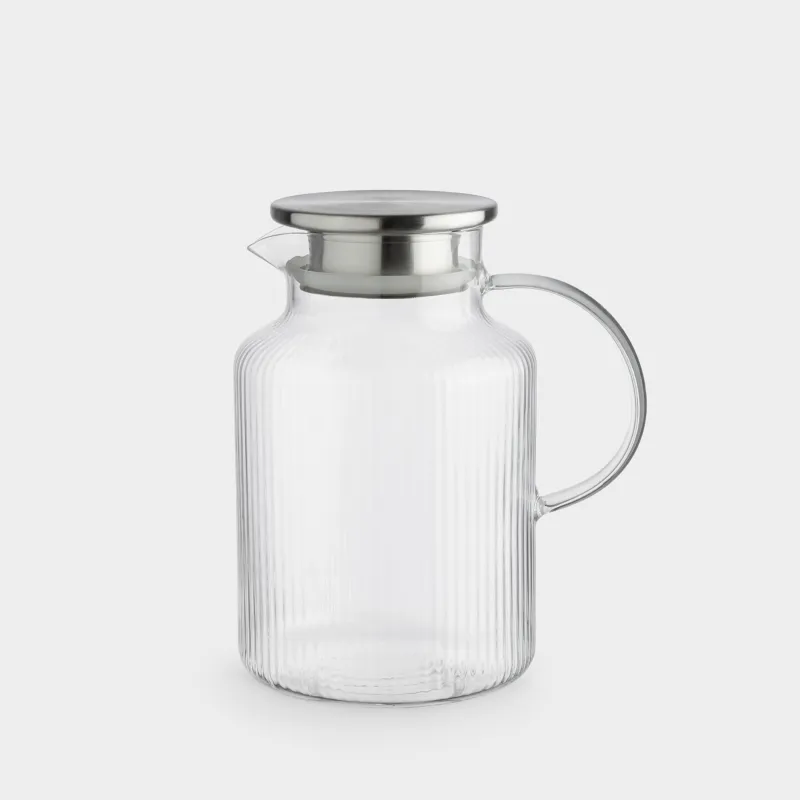Jug, 1,7 l, with filter cap, used glass / steel, Ribby