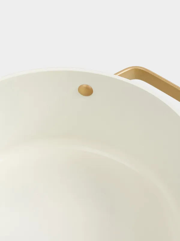 Pot, 20 cm, 2.8 l, with lid, coated, aluminum, milky, Piatto gold, image-5