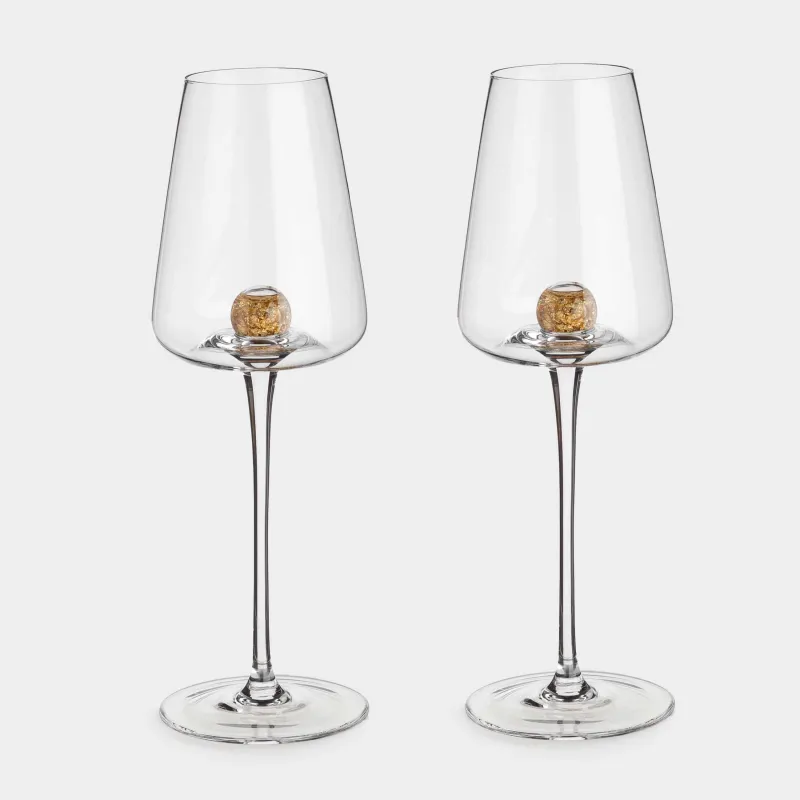 Drinking glass, 350 ml, 2 pcs, Crystal glass, Amber ball, Sorento