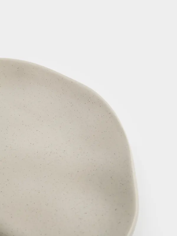 Snack plate, 23 cm, ceramic, beige, Crumpled effect, Crumple creme, image-3