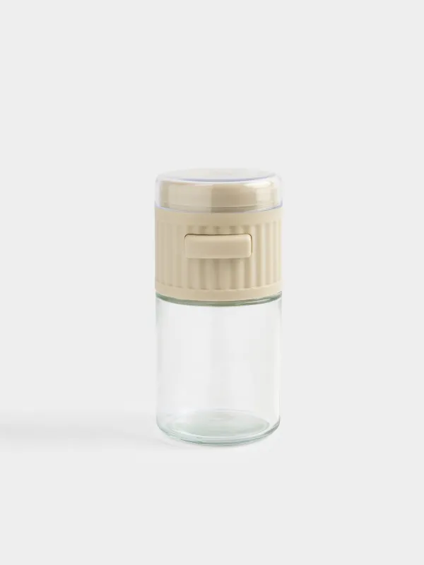 Spice container, 13 cm, glass / plastic, milky, Milk kitchen, image-0