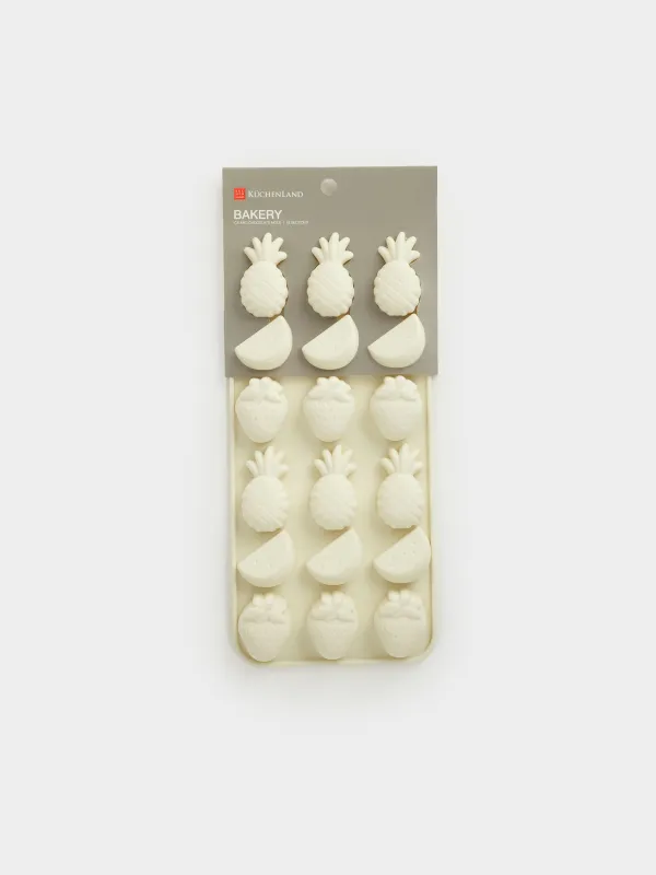 Ice and chocolate mold, 23x10 cm, 18 compartments, silicone, milky, Fruit, Bakery, image-4
