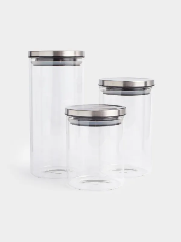 Set of food cans, 3 pcs, glass / metal, Comfort, image-0