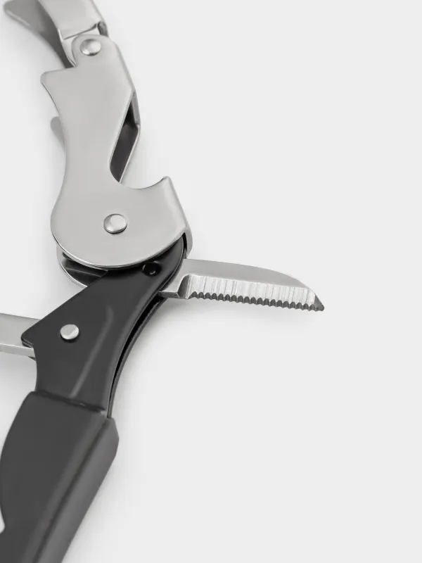 Waiter's knife, 12 cm, steel / plastic, black, Bar, image-5