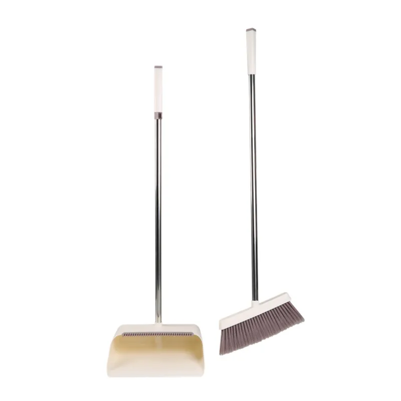 Garbage brush, with dustpan, 92 cm, plastic / steel, white and purple, Sweep, image-1