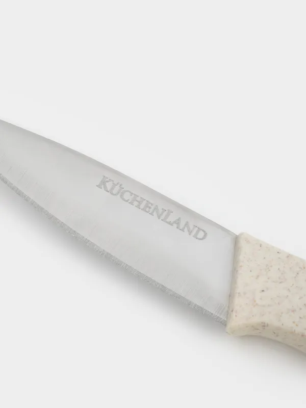 Paring knife, 9 cm, with case, steel / plastic, beige, speckled, Soft speckled, image-3