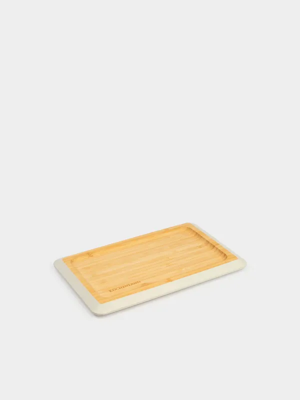 Dish, 24x16 cm, bamboo, rectangular, grey edging, Bamboo soft, image-1