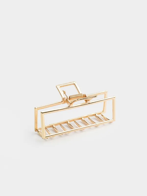 Hair clip, 9 cm, metal, golden, Crab, Fantastic gold, image-0