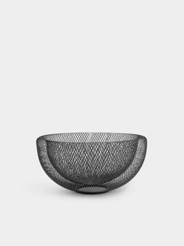 Fruit basket, 30 cm, metal, black, Mesh, Twist cell, image-0