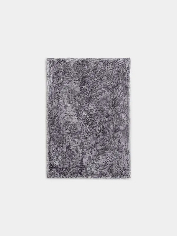 Mat, 65x100 cm, anti-slip, polyester, Grey, Fluffy, image-0