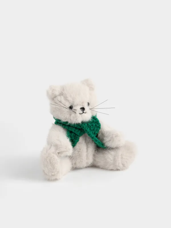 Toy, 20 cm, soft, with movable paws, polyester, beige, Cat, Cat, image-1