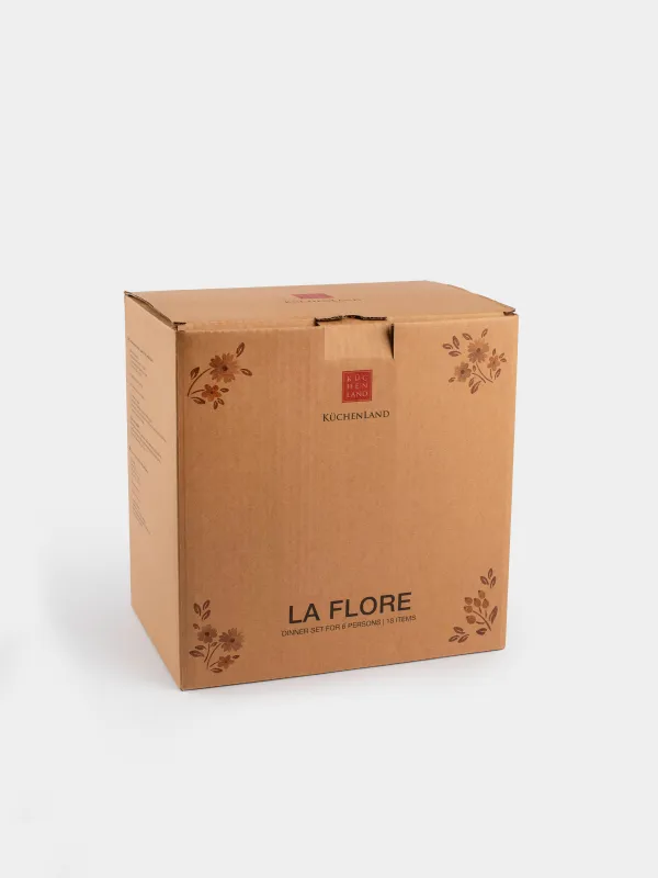 Dinner set, 6 persons, 18 items, porcelain N, white, Vintage flowers, La flore, image-8