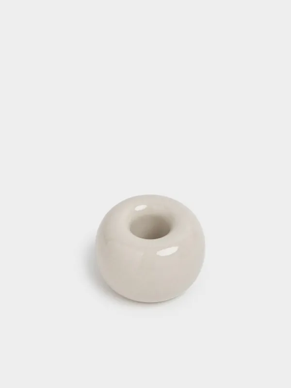 Toothbrush holder, 3 cm, ceramic, beige, Nira, image-1