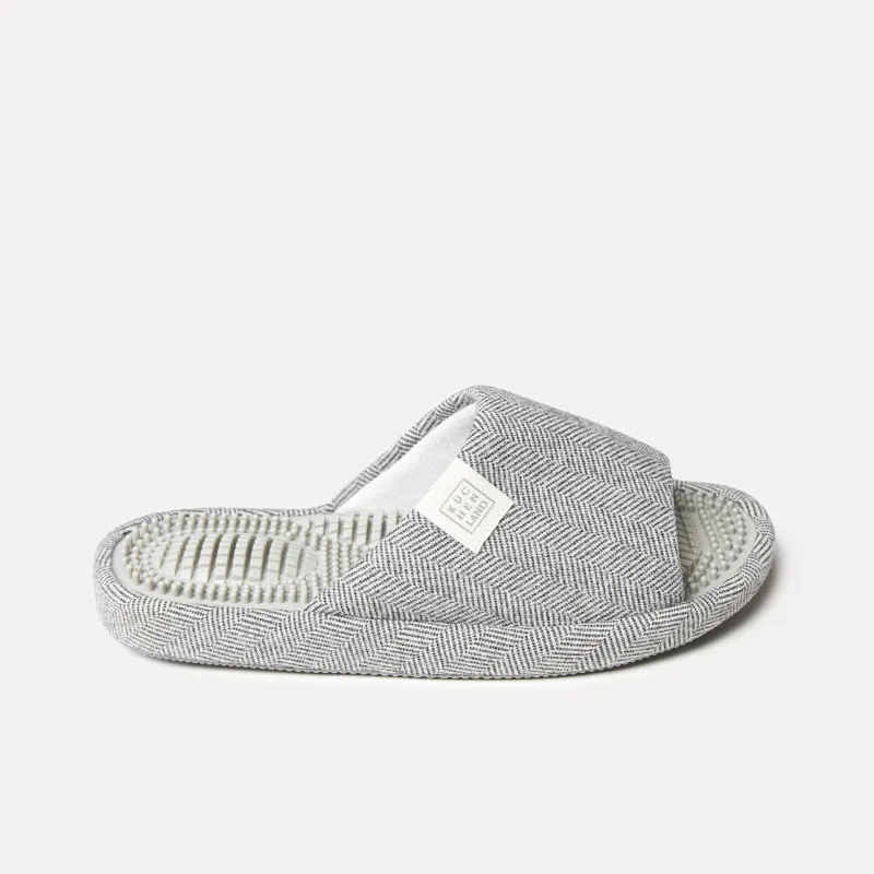 Men's slippers, home, size 40-41, polyester / rubber, gray, Lint