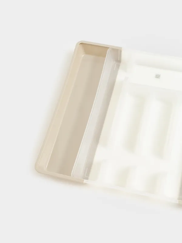 Cutlery tray, 37x27 cm, 7 units, sliding, plastic, white-gray, Keeping, image-5