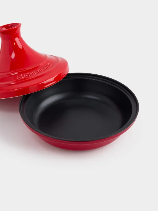 Tagine, 28 cm, with lid, cast iron / ceramic, Red, Bright, image-3