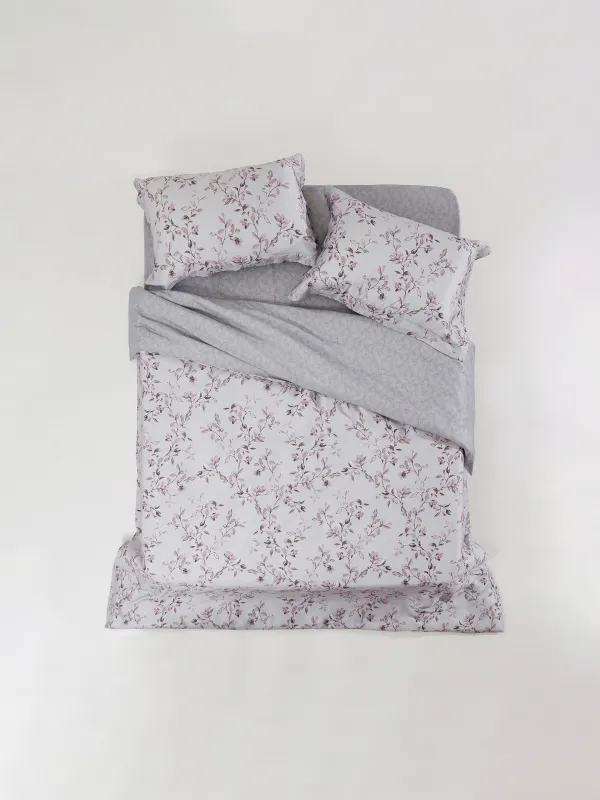 Bed linen set, Euro, Tencel 300 TC, grey, Branches, Tencel, image-0