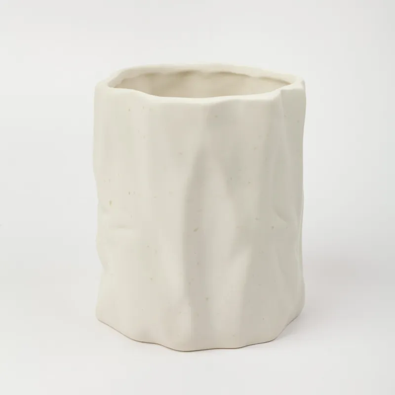 Kitchen accessories stand, 15 cm, ceramic, milk, speckled, Crumple speckled, image-0