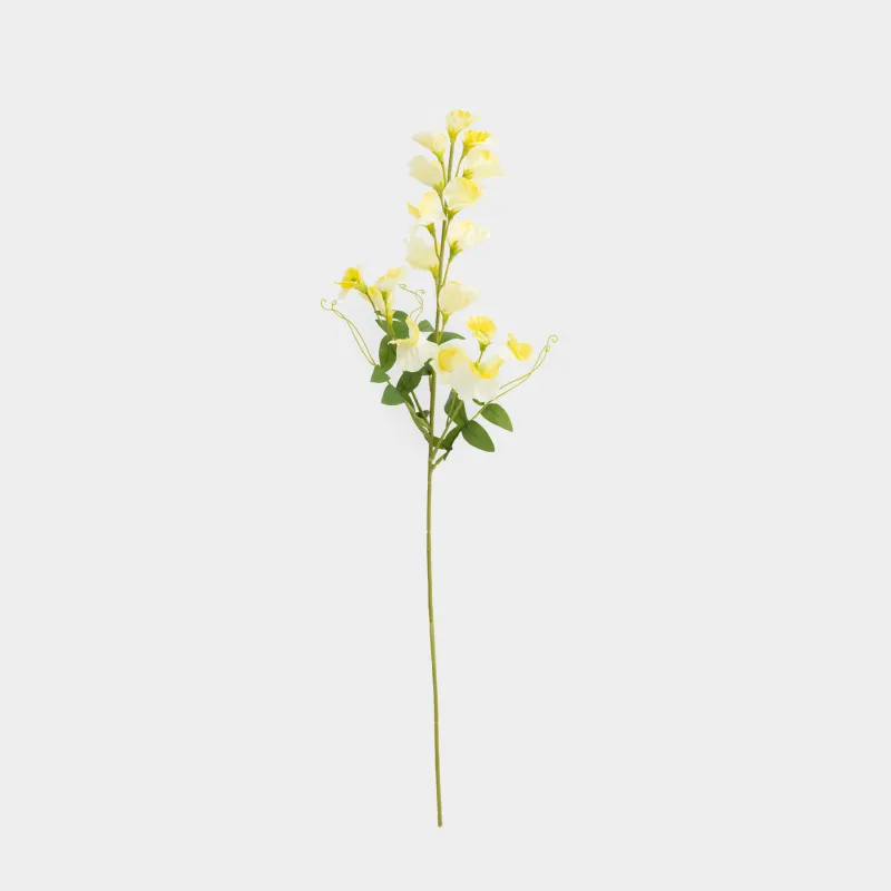 Decorative branch, 70 cm, plastic / polyester, Yellow Lisianthus, Flower garden