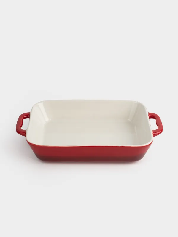 Baking dish, 27x20 cm, ceramic, rectangular, burgundy, Gradient, Cakes gradient, image-2