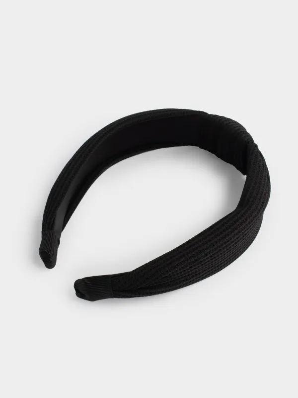 Hair band, 13x15 cm, polyester / plastic, Black, Basic, image-1