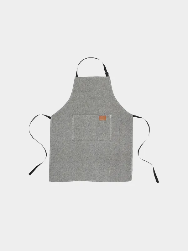 Apron, 65x85 cm, polyester / cotton, dark grey, Melange, image-0