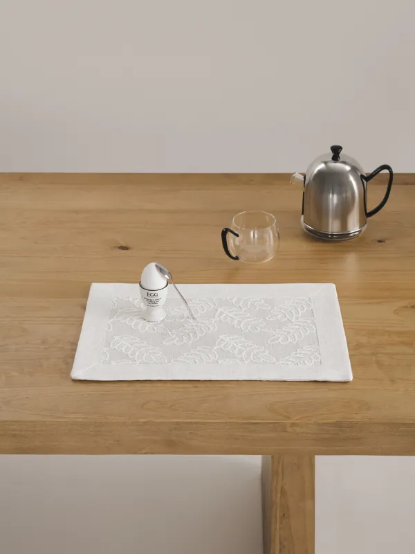 Placemat, 30x45 cm, polyester, rectangular, milky, Leaves, Fall foliage, image-1