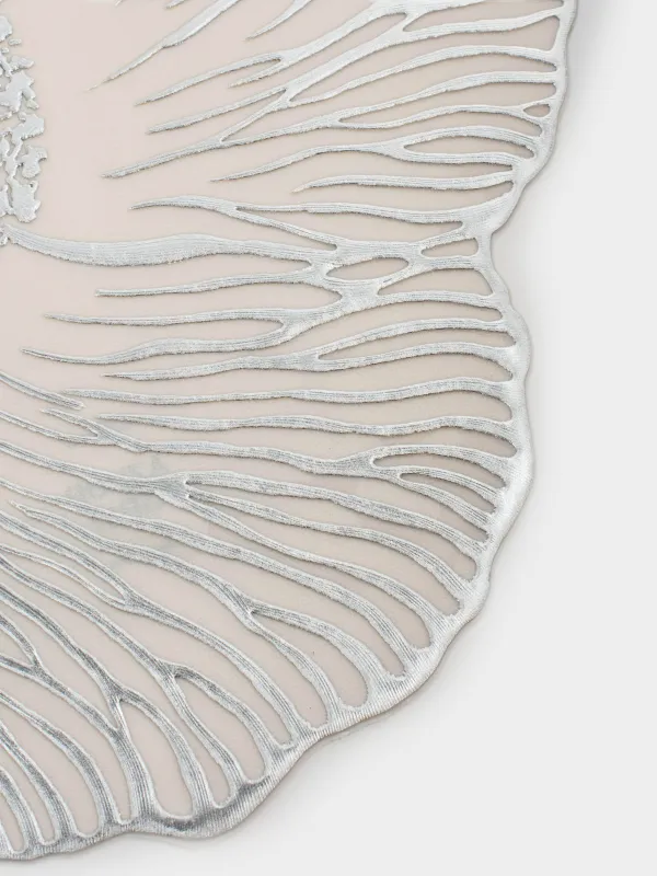 Placemat, 37 cm, PVC, shaped, silver-gray, Flower, Azhur form, image-3