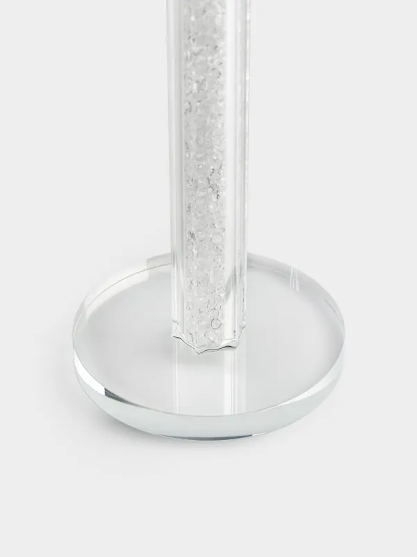 Candle holder, 23 cm, on a leg, glass / rhinestones, Crystal, Crystal, image-2