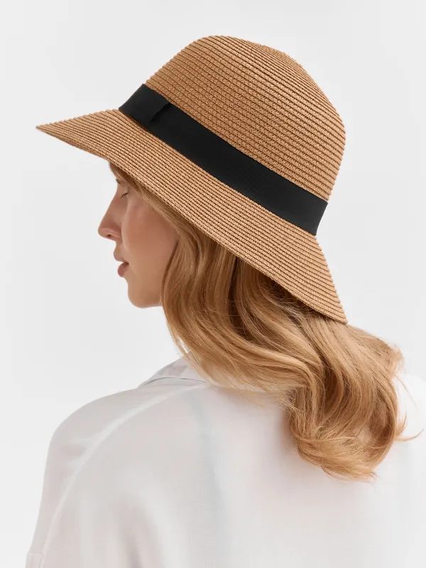 Hat, 57 cm, single size, paper / polyester, beige, Banjo, image-2