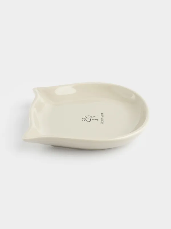 Pet bowl, 14x13 cm, 100 ml, flat, ceramic, grey, Cat, Whiskers, image-5