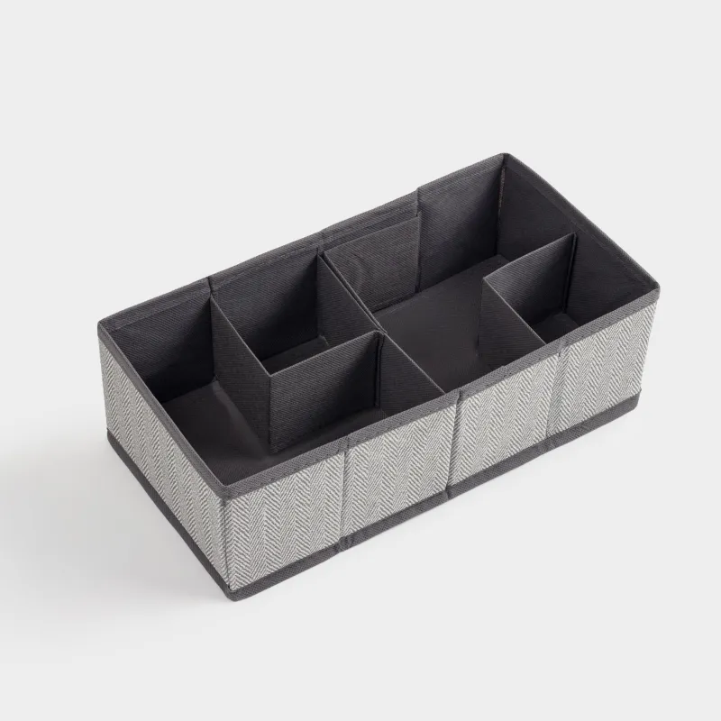 Organizer-divider for drawers, 32x16 cm, 8 units, textile, gray, Pedant new, image-4