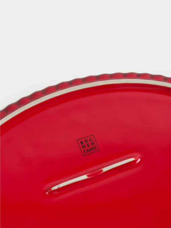 Baking dish, 31x21 cm, ceramic, oval, milkyy burgundy, gradient, Cakes gradient, image-10