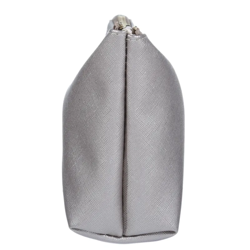 Cosmetic bag, 26x13 cm, polyurethane, golden, Beauty, image-1