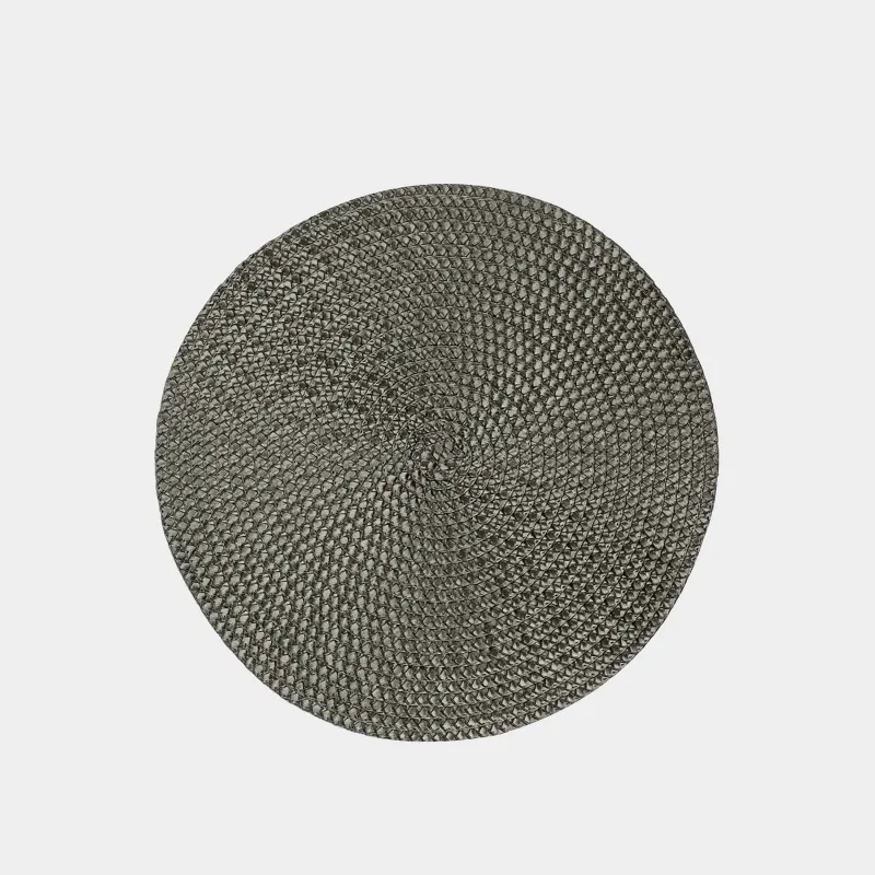 Napkin for appliances, 38 cm, polypropylene/PET, round, dark green, Circle braid