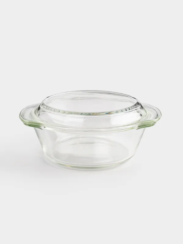 Baking dish, 17 cm, 1 L, with lid, glass T, round, Cook, image-2