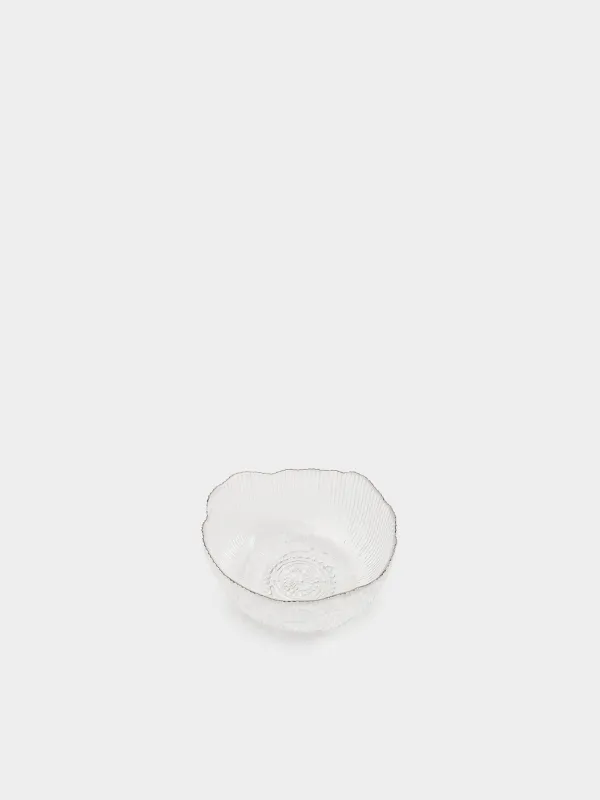 Bowl, 13x6 cm, glass R, with silver edging, Argos silver, image-1