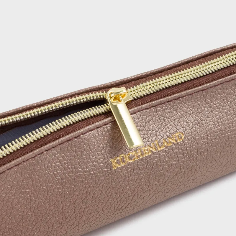 Pencil case, 18x5 cm, polyurethane, silver, Memo, image-6