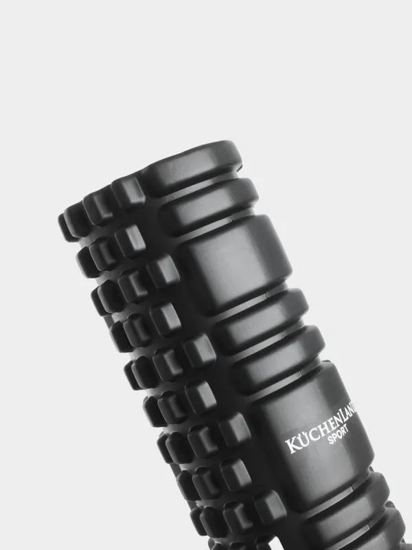 Massage roller, 30 cm, for yoga and fitness, EVA, black, Sport, image-1