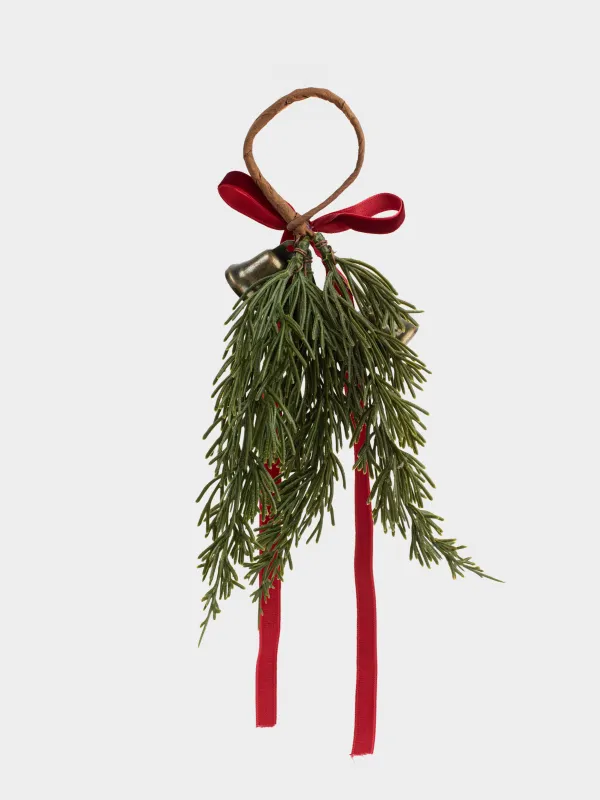 Napkin ring, 5 cm, plastic / metal, Spruce with bells, Conifer bell, image-2